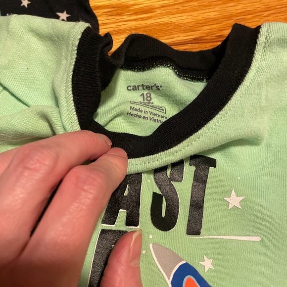 18 months snug fit cotton pajamas PJs bundle spring summer short sleeve lot of 7 - Picture 5 of 7